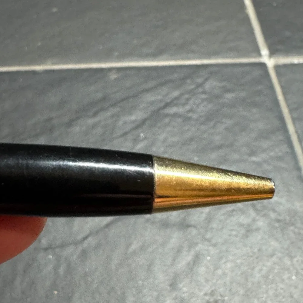 Vintage Black and Gold Tone Twist Ballpoint Pen Made in Taiwan Office Executive